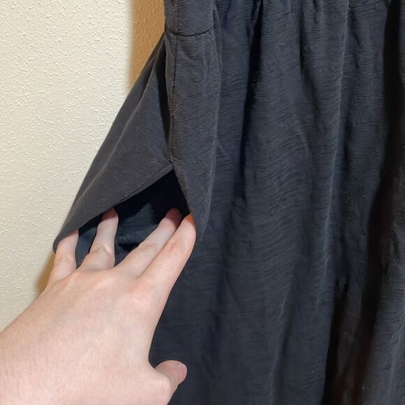 Pact Relaxed Slub Knit Organic Cotton Henley Tank Midi Dress Black Size Small - Picture 8 of 13